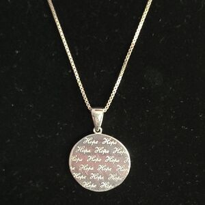 Sterling Silver Italian Inspirational Round Pendant Necklace